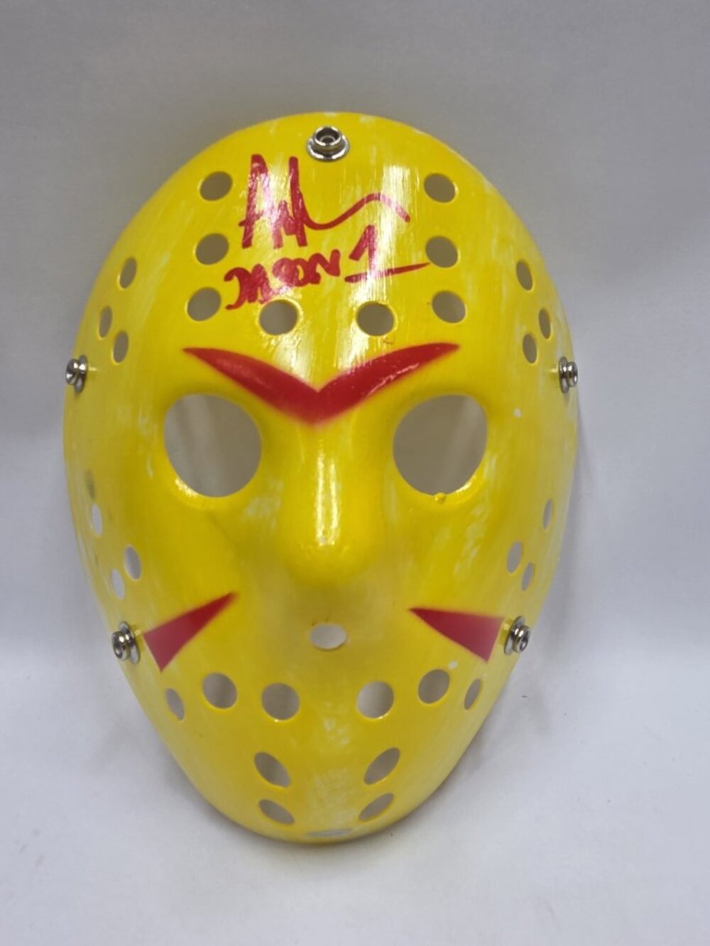 Friday The 13th Yellow Jason Mask Ari Lehman Signed OK Authentics Hologram